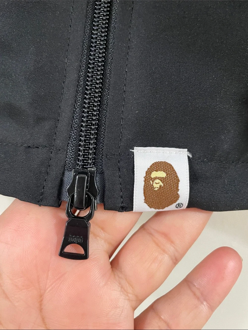 A Bathing Ape BAPE Men's Black Hooded Zip Windbreaker